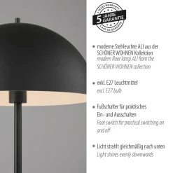 Schöner Wohnen Gulvlamper > Gulvlampe Ali, sort, jern, E27