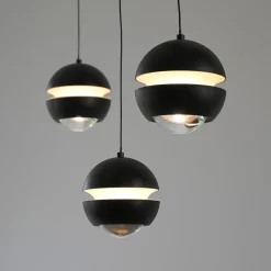 Schöner Wohnen Pendellamper > LED-hængelampe Lini sort 3 lyskilder lang 3.000K