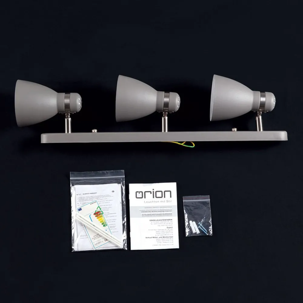 ORION Loftlamper|Spotlights > School loftspot, 3 lyskilder, gråt