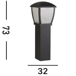Searchlight Gadebelysning > Seattle pullert, IP44, sort, højde 73 cm, metal