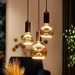 Dæmpbar Led-Pære|Filament Pære ^ SEGULA floating globe G300 E27 8 W grå glas åben