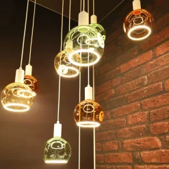 Dæmpbar Led-Pære ^ SEGULA globepære Svævende, E27 orange G200 6 W 922 dæmpbar