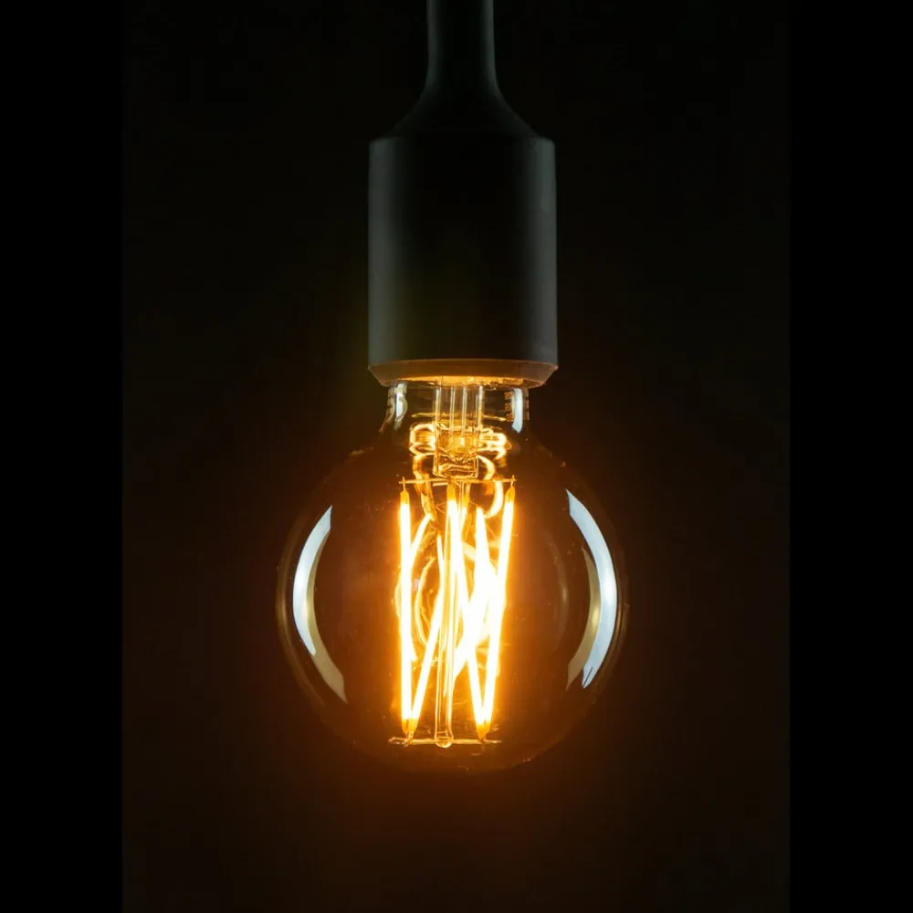 Dæmpbar Led-Pære|Filament Pære ^ SEGULA LED-globepære E27 G80 5W 2.200K guld dæmpbar