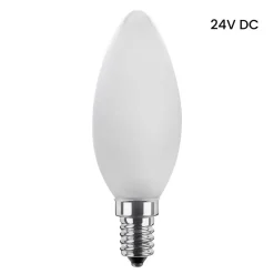Dæmpbar Led-Pære ^ SEGULA LED-kertepære 24V DC E14 3W 927 mat dæmpbar