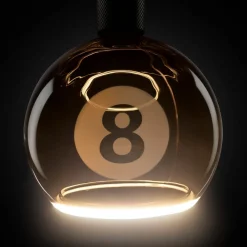 SEGULA Led Pærer > LED-kugle Flydende Billard sort 8, E27, G200 4 W 922