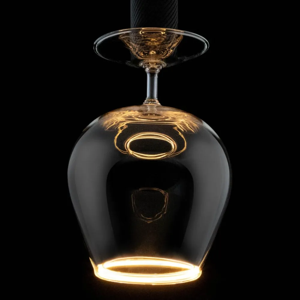 Dæmpbar Led-Pære ^ SEGULA LED-pære flydende cognac klar E27 6W 922 dæmpbar