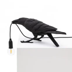 SELETTI Dekorationsbelysning|Bordlamper > Bird Lamp legesyg LED-bordlampe, sort