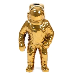 Møbel Og Interiør ^ SELETTI Cosmic Diner Starman-vase, guld. H 28 cm, porcelæn