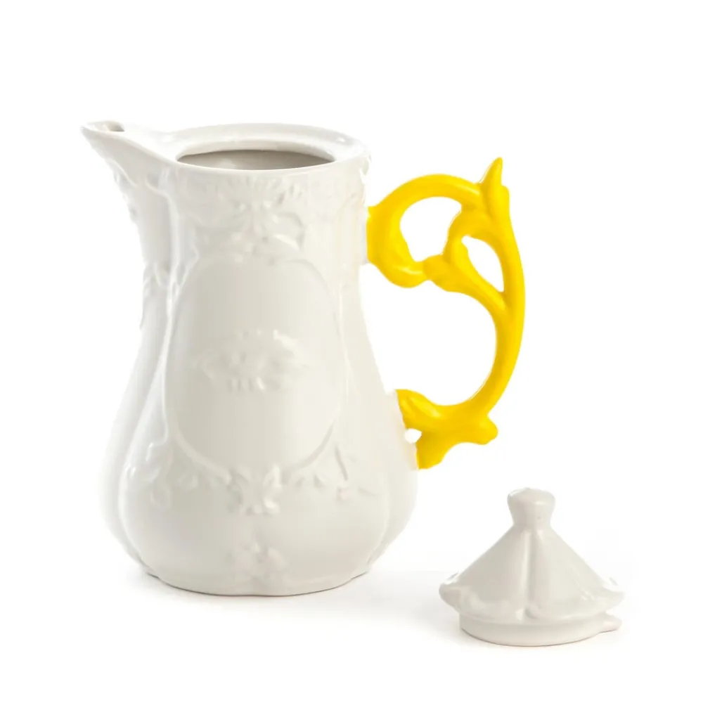 SELETTI Møbel Og Interiør > I-Wares tekande, hvid/gul, 1,2 liter, porcelæn