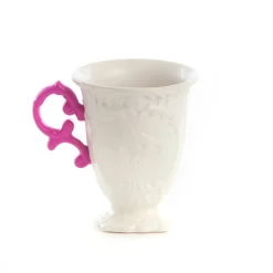 Møbel Og Interiør ^ SELETTI -krus I-Wares, hvid/rosa, 300 ml, porcelæn