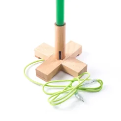 SELETTI Gulvlamper|Gulvlamper > LED-lampe Linea, grøn, trædetaljer, universal
