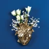 Møbel Og Interiør ^ SELETTI Love in Bloom-vase, guldfarvet, hjerteformet, porcelæn