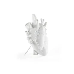 SELETTI Møbel Og Interiør > Love in Bloom-vase, hvid, hjerteformet, porcelæn