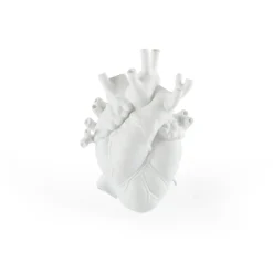 SELETTI Møbel Og Interiør > Love in Bloom-vase, hvid, hjerteformet, porcelæn