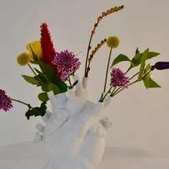 SELETTI Møbel Og Interiør > Love in Bloom-vase, hvid, hjerteformet, porcelæn