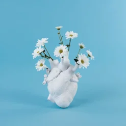 SELETTI Møbel Og Interiør > Love in Bloom-vase, hvid, hjerteformet, porcelæn