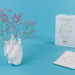SELETTI Møbel Og Interiør > Love in Bloom-vase, hvid, hjerteformet, porcelæn