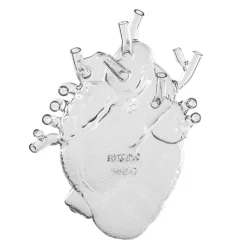 Møbel Og Interiør ^ SELETTI Love in Bloom-vase, klar, højde 24 cm, hjerteformet, glas