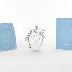 Møbel Og Interiør ^ SELETTI Love in Bloom-vase, klar, højde 24 cm, hjerteformet, glas