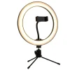 Searchlight Arbejdsrum/Kontor|Bordlamper > Selfie Tripod LED-ringlampe, mobilholder, USB CCT