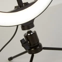 Searchlight Arbejdsrum/Kontor|Bordlamper > Selfie Tripod LED-ringlampe, mobilholder, USB CCT