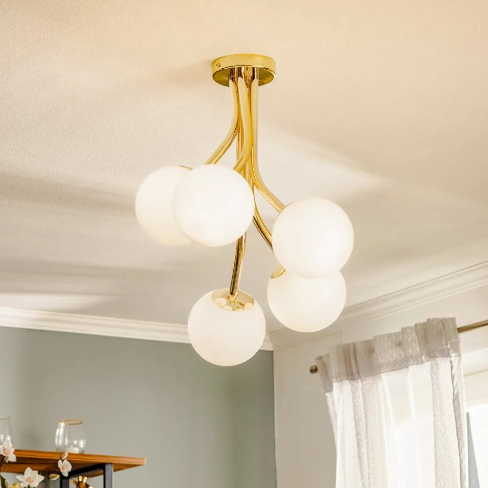 Euluna Loftlamper > Selva loftlampe, 5 lyskilder offset, guld