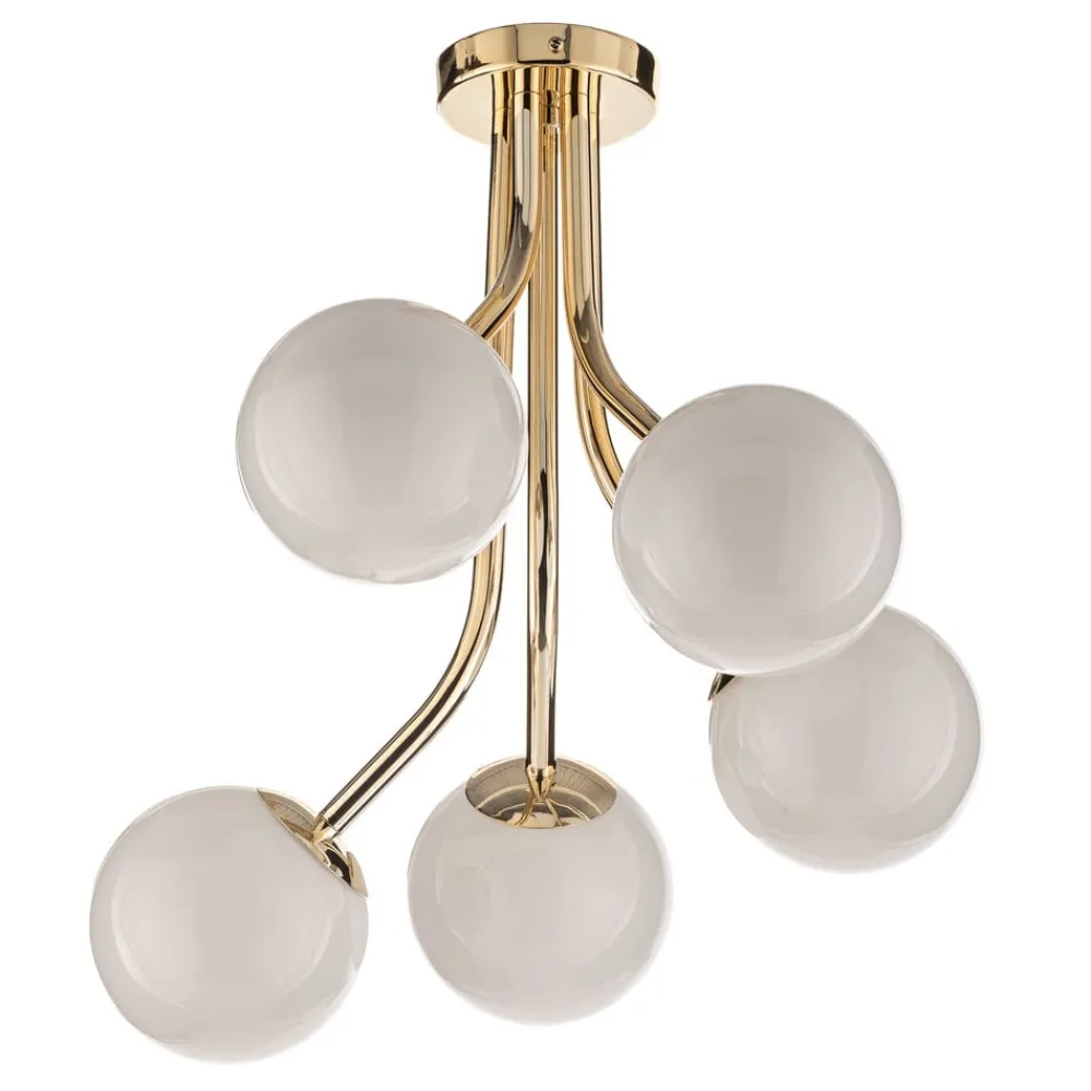 Euluna Loftlamper > Selva loftlampe, 5 lyskilder offset, guld