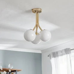 Domiluce Loftlamper > Selva loftlampe med tre glaskugler, guld