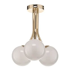 Domiluce Loftlamper > Selva loftlampe med tre glaskugler, guld