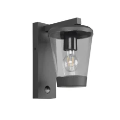 Væglampe Med Sensor ^ Trio Lighting Sensor-udendørs væglampe CAVADO, antracit, højde 28 cm, IP44