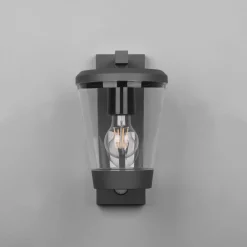 Væglampe Med Sensor ^ Trio Lighting Sensor-udendørs væglampe CAVADO, antracit, højde 28 cm, IP44