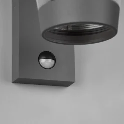 Væglampe Med Sensor ^ Trio Lighting Sensor-udendørs væglampe CAVADO, antracit, højde 28 cm, IP44