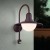 Trio Lighting Væglampe Med Sensor > Sensor-udendørs væglampe NORMAN, rust, Ø 30 cm metal/glas IP44