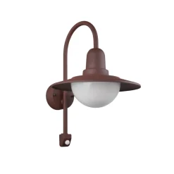 Trio Lighting Væglampe Med Sensor > Sensor-udendørs væglampe NORMAN, rust, Ø 30 cm metal/glas IP44