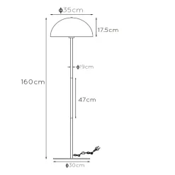 Lucide Gulvlamper > Siemon gulvlampe af stål, Ø 35 cm, grøn