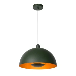 Pendellamper|Pendellamper ^ Lucide Siemon hængelampe af stål, Ø 40 cm, grøn