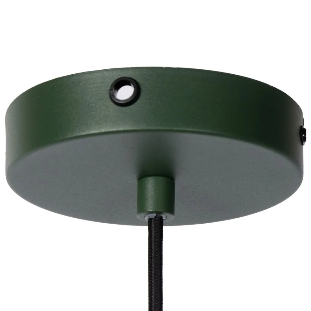 Pendellamper|Pendellamper ^ Lucide Siemon hængelampe af stål, Ø 40 cm, grøn