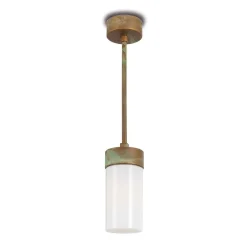 Moretti Luce Udendørs Pendellamper > Silindar 3358 hængelampe, messing antik/opal