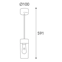 Moretti Luce Udendørs Pendellamper > Silindar 3358 hængelampe, messing antik/opal
