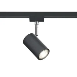 Skinnesystem ^ Trio Lighting Skinnespot DUOline 782401, Ø 6 cm, sort, 2-faset, GU10