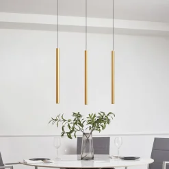 Lindby Skinnesystem > Skinne system 48V Lumaro, pendel, rørpære, 3 lyskilder, guld, CCT
