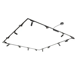 Skinnesystem ^ Lindby Skinnesystem 48V Lumaro spots 16-flg. sort Ø4cm dæmpbar