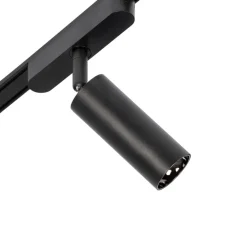 Lindby Arbejdsrum/Kontor|Skinnesystem > Skinnesystem 48V Lumaro, spots, 9 lyskilder, sort, 13 cm, dæmpbar