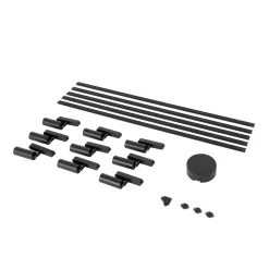 Lindby Arbejdsrum/Kontor|Skinnesystem > Skinnesystem 48V Lumaro, spots, 9 lyskilder, sort, 13 cm, dæmpbar