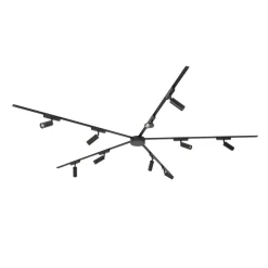 Lindby Arbejdsrum/Kontor|Skinnesystem > Skinnesystem 48V Lumaro, spots, 10 lyskilder, sort, Ø 4 cm