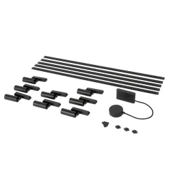 Lindby Skinnesystem > Skinne system 48V Lumaro, spots, 9 lyskilder, sort, 13,1 cm, dæmpbar