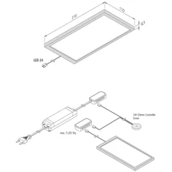 Hera Underskabsbelysning > Sky LED-underskabslampe dæmper 2 stk. 3000K sort