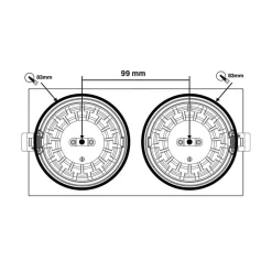 The Light Group Nedgravet Udebelysning|Udendørs Spot > SLC DL04 Square X2 LED-lampe 2700K sort