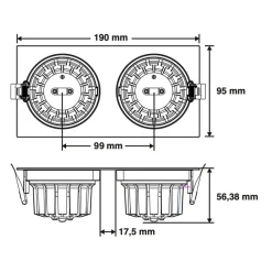 The Light Group Nedgravet Udebelysning|Udendørs Spot > SLC DL04 Square X2 LED-lampe 2700K sort