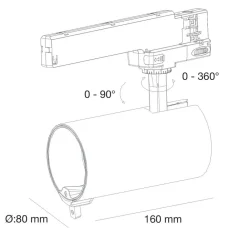 The Light Group Skinnesystem > SLC LED-spot Meta Pro AI dobbelt sensor, sort, 3-faset